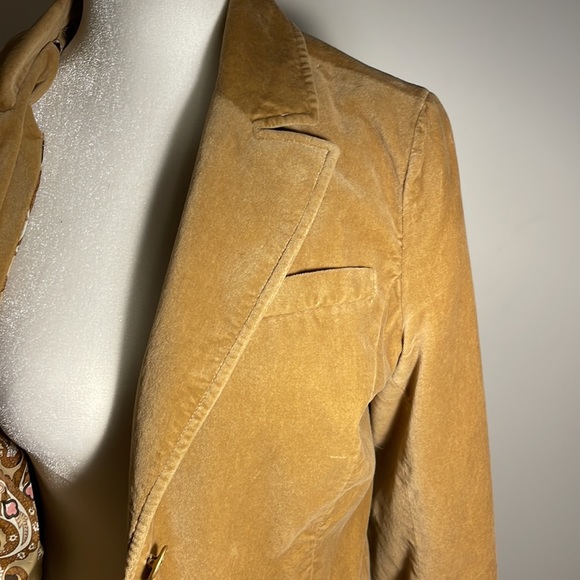 Old Navy (Est. 1994) Vintage Tan Velvet Blazer Floral Lining in Size Medium - Picture 6 of 9